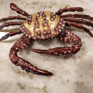 Vintage Crab hinged trinket box
